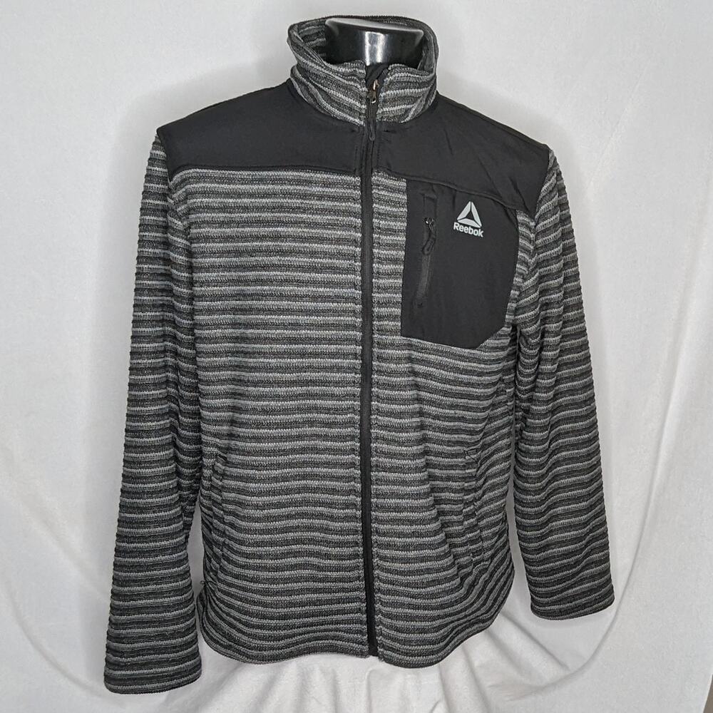 Reebok Men's Fleece Jacket XL Black Full Zip Heavyweight
